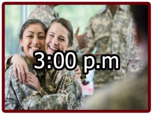 Horario en el campamento militar 3:00 p.m