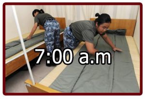Horario en el campamento militar 7:00 a.m