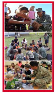 Primeros auxilios para niños en campamentos con tematica militar